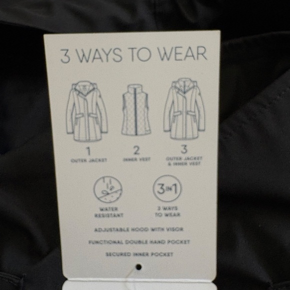 Lands' End Ladies' 3-in-1 Systems Jacket, Hooded, Black, XL NWT - Picture 8 of 16